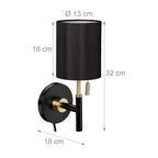 Arandela de Parede Preto e Dourado em Estilo Art Déco