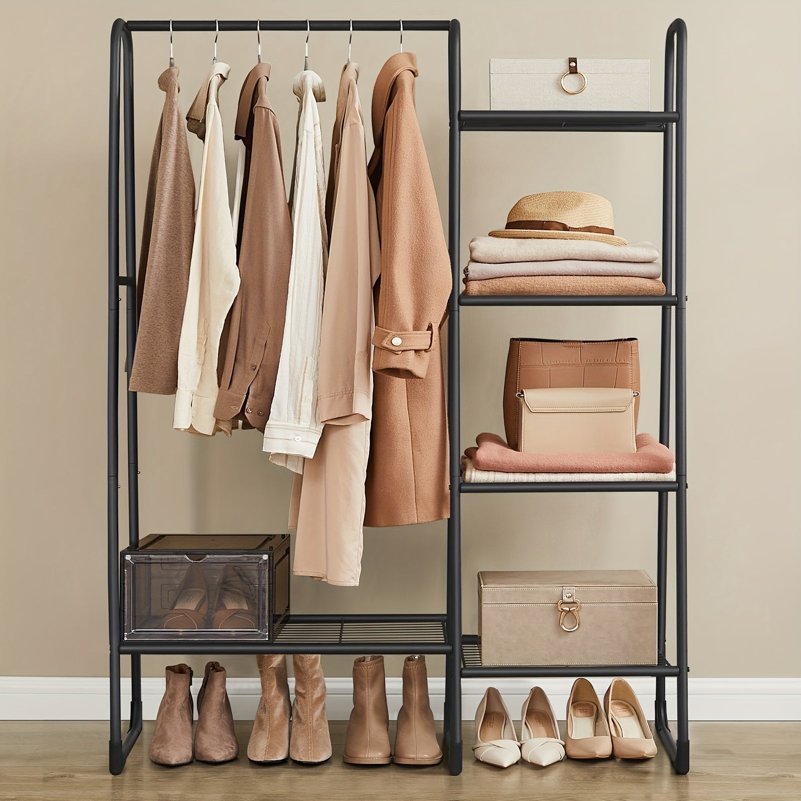 Roupeiro Aberto Metálico – 5 Prateleiras, Estrutura Independente