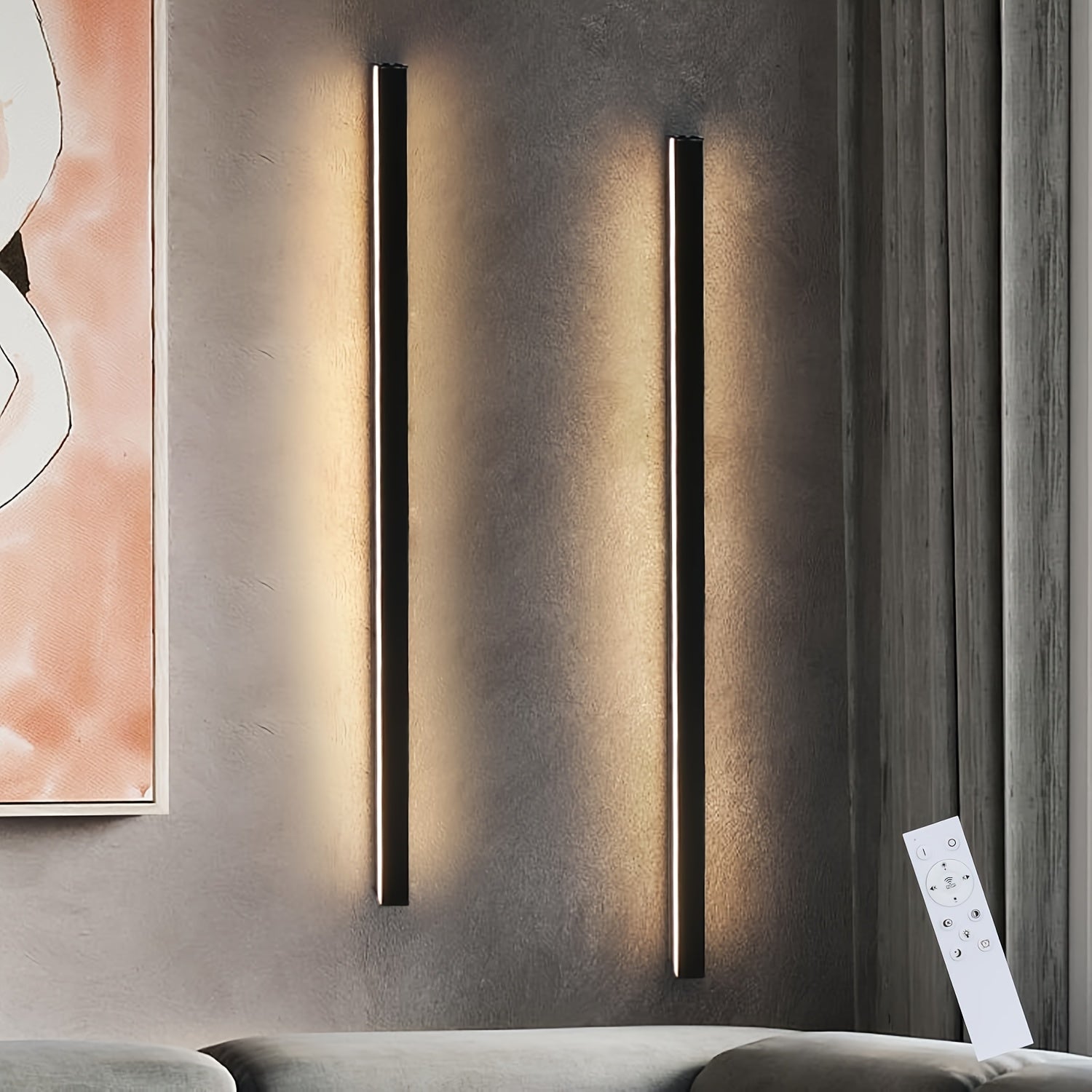 Aplique de Parede LED Moderno 100 cm Preto – Rotativo, Indireto e Dimável