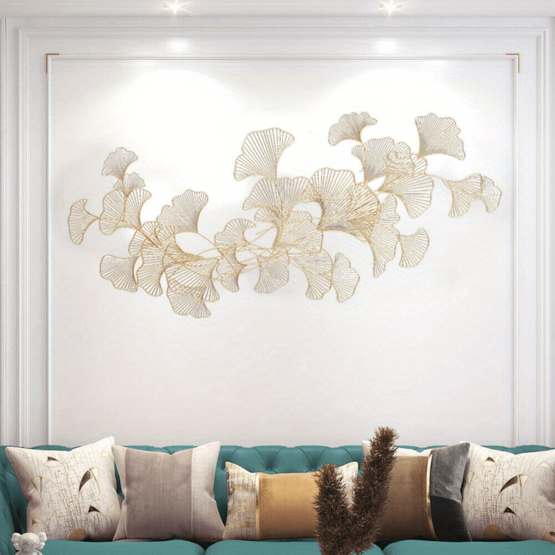 Ginkgo Leaves Escultura de Parede 3D em Metal