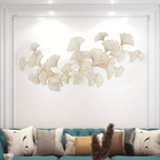 Ginkgo Leaves Escultura de Parede 3D em Metal