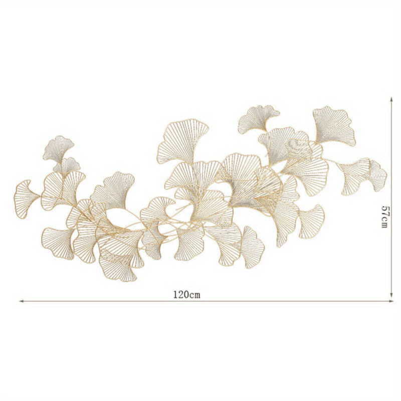 Ginkgo Leaves Escultura de Parede 3D em Metal