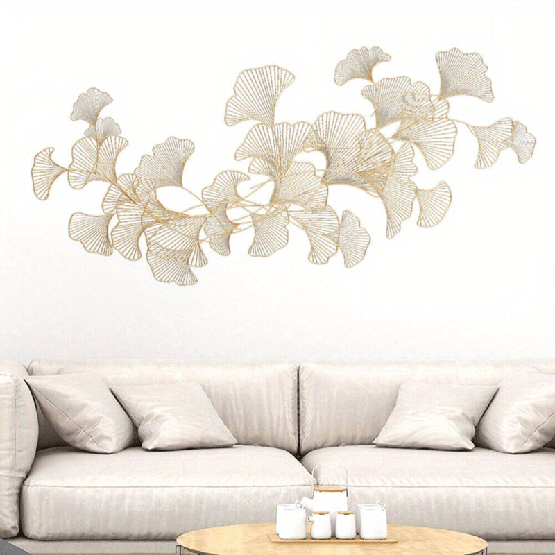 Ginkgo Leaves Escultura de Parede 3D em Metal