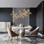 Ginkgo Leaves Escultura de Parede 3D em Metal