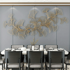 Ginkgo Leaves Escultura de Parede 3D em Metal