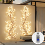 Luzes Decorativas LED em Vime Flexível – Branco Quente, USB, 8 Modos, 2 m
