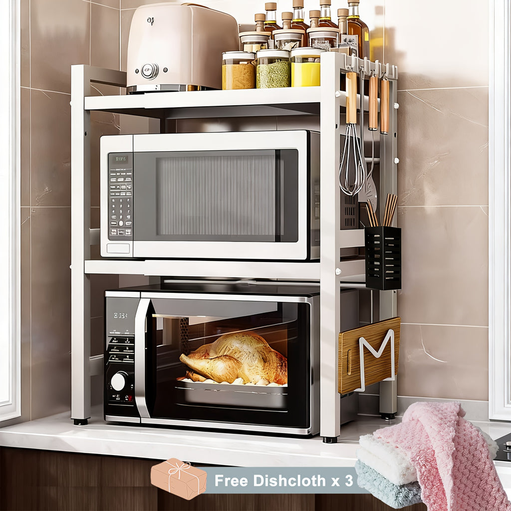 Organizador Extensível para Micro-ondas 3 Níveis em Metal (40-64 cm)