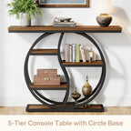Consola de Hall Industrial com 5 Prateleiras - 120cm