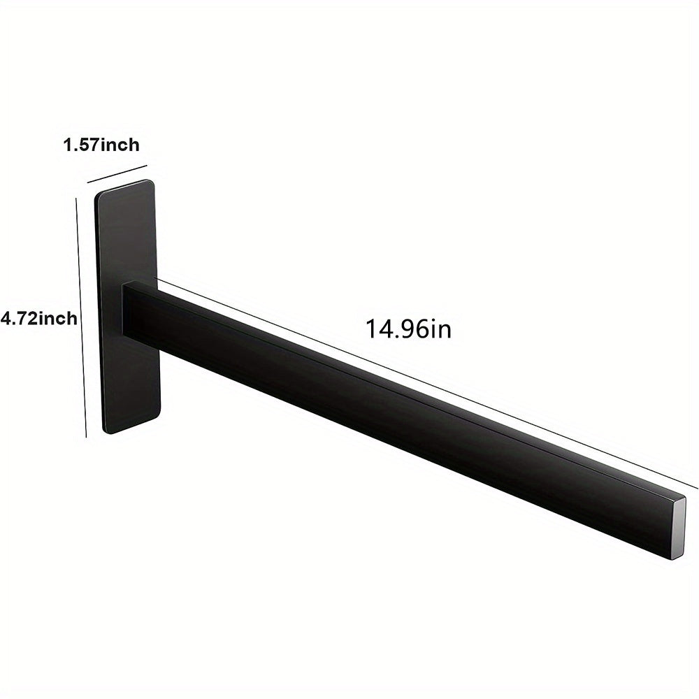 Toalheiro Autocolante em Aço Inoxidável – Braço Único, Sem Perfuração