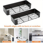 Conjunto Organizador Casa De Banho 2 Prateleiras de Duche Pretas – Alumínio Space, Sem Perfuração, Montagem na Parede