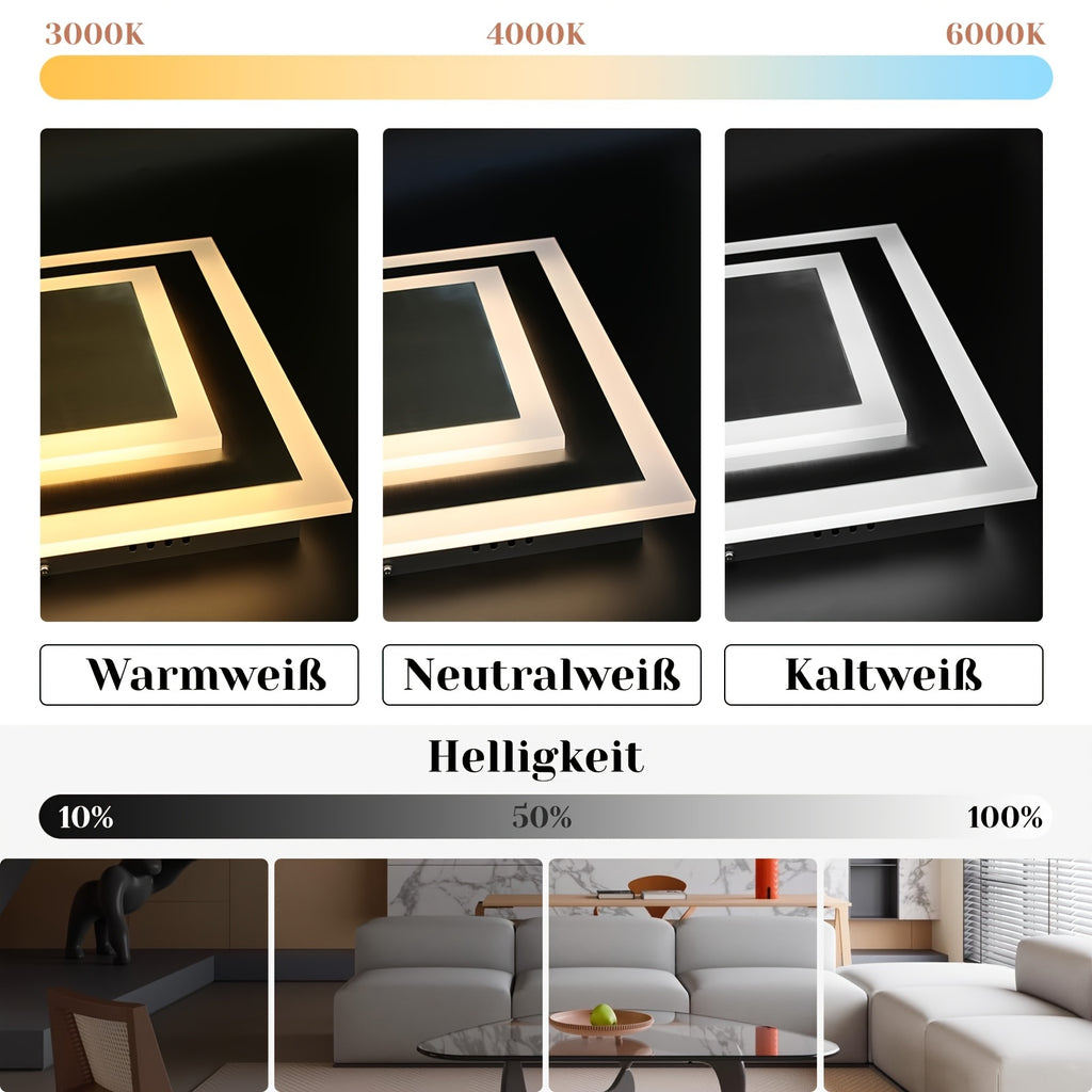 Candeeiro de Teto Quadrado Regulável 23W com Comando – 30cm