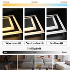 Candeeiro de Teto Quadrado Regulável 23W com Comando – 30cm