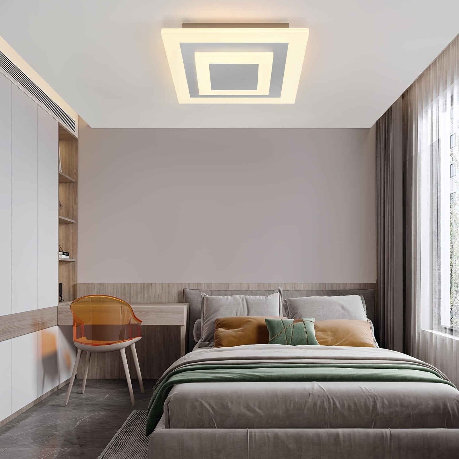 Candeeiro de Teto Quadrado Regulável 23W com Comando – 30cm