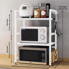 Organizador Extensível para Micro-ondas 3 Níveis em Metal (40-64 cm)