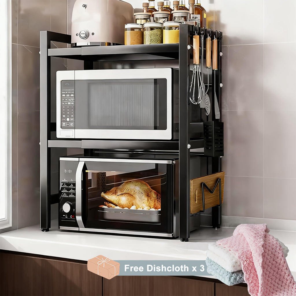Organizador Extensível para Micro-ondas 3 Níveis em Metal (40-64 cm)