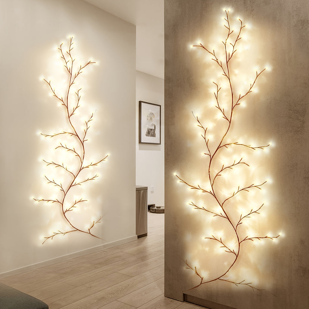 Luzes Decorativas LED em Vime Flexível – Branco Quente, USB, 8 Modos, 2 m