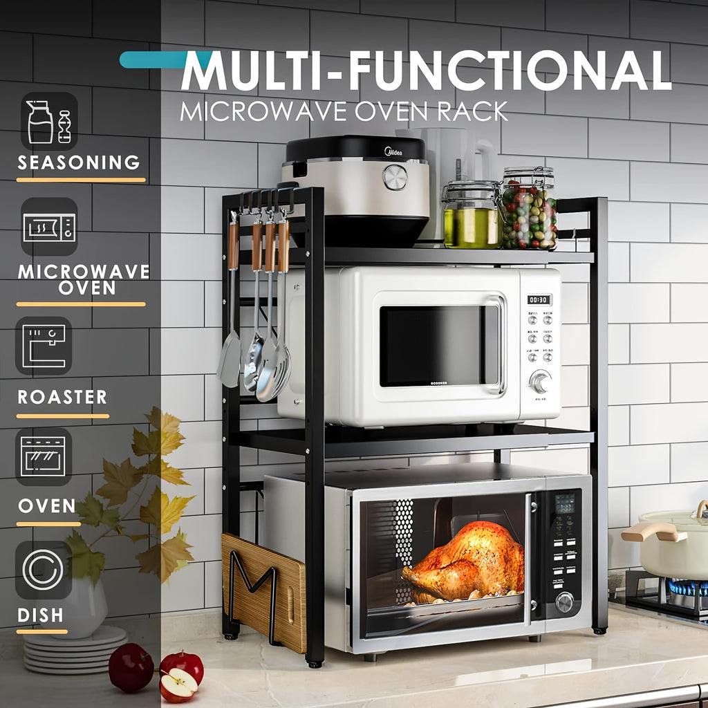 Organizador Extensível para Micro-ondas 3 Níveis em Metal (40-64 cm)