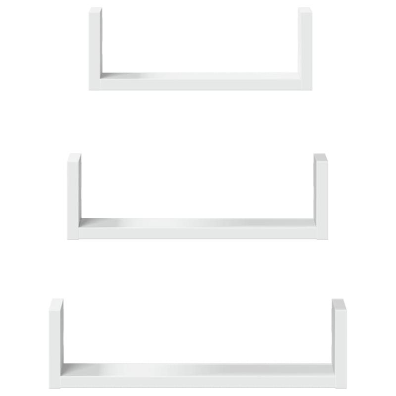 Conjunto de 3 Prateleiras Flutuantes em Madeira