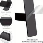 Toalheiro Autocolante em Aço Inoxidável – Braço Único, Sem Perfuração