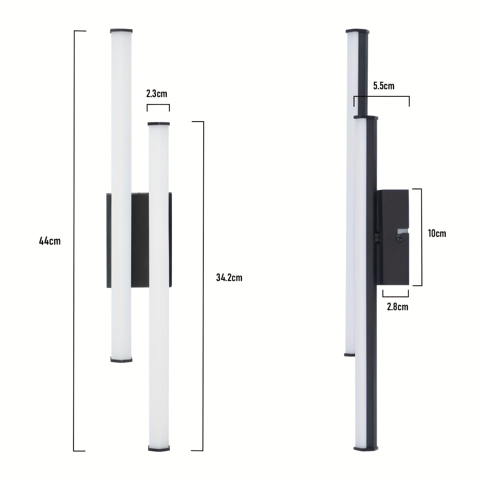 Plafon LED Moderno Preto 3000K – Luz Quente com Design Linear