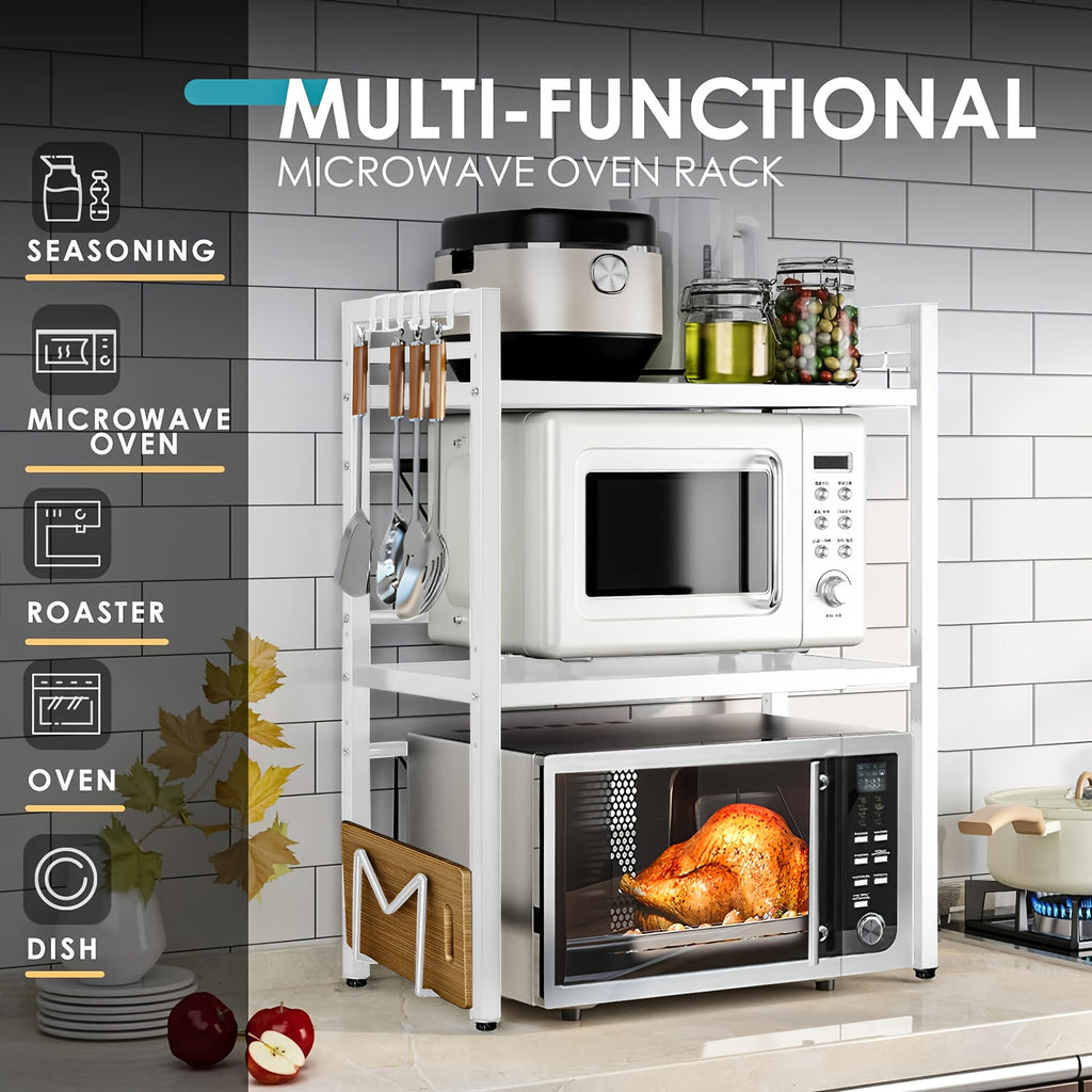 Organizador Extensível para Micro-ondas 3 Níveis em Metal (40-64 cm)