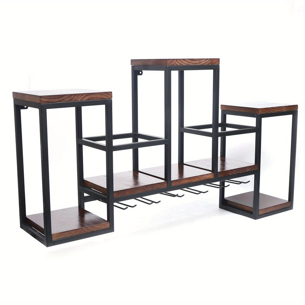 Expositor de Garrafas em Metal para Parede – Suporte de Vinhos em Barra e Restaurante