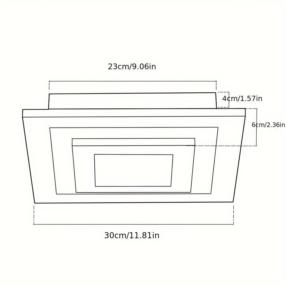 Candeeiro de Teto Quadrado Regulável 23W com Comando – 30cm