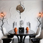 Relógio de Parede Silencioso Preto e Dourado com Movimento Quartz Japonês