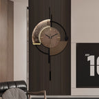 Relógio de Parede Silencioso Preto e Dourado com Movimento Quartz Japonês