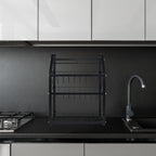 Organizador de Especiarias de Bancada 4 Níveis em Metal Preto