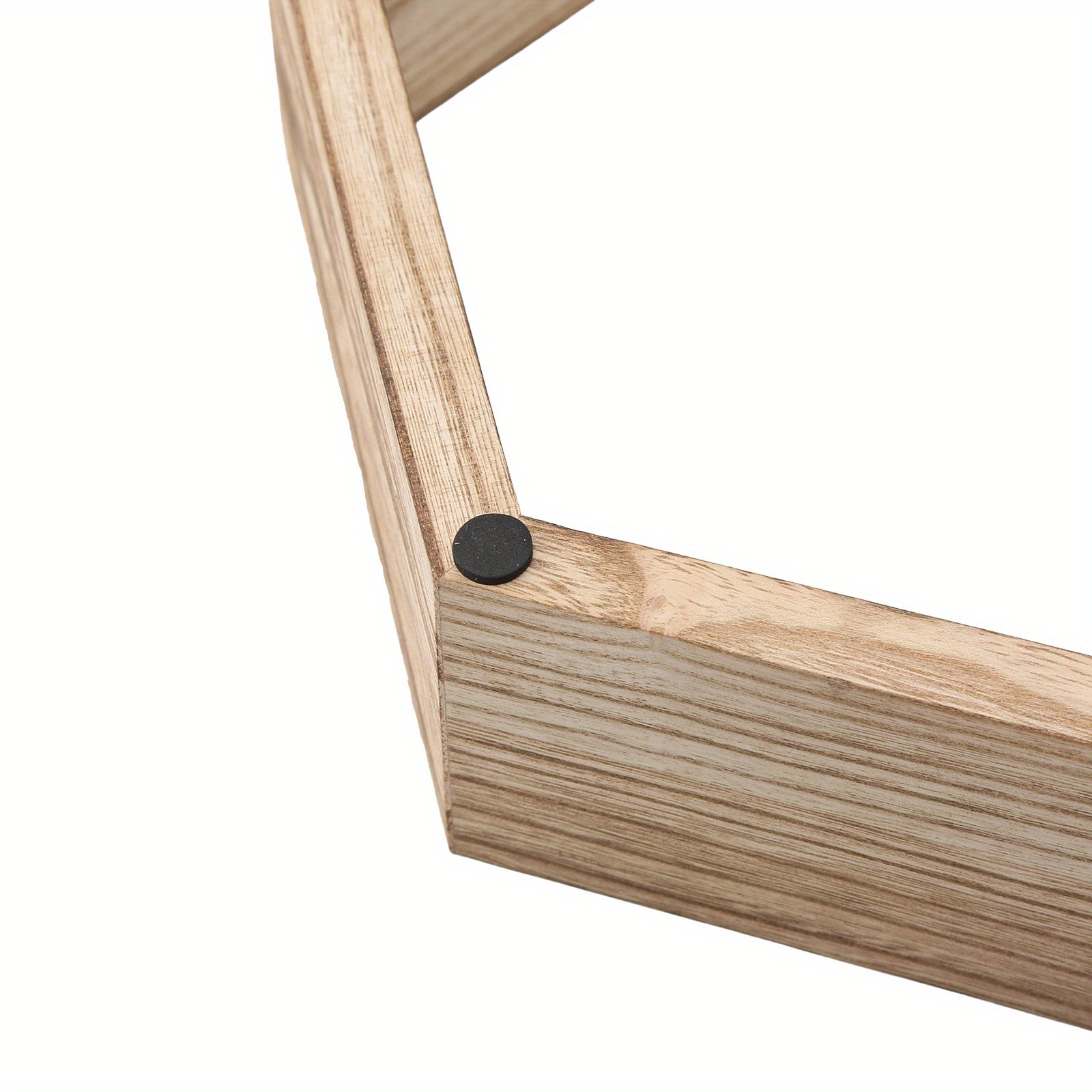 Conjunto de 3 Prateleiras Hexagonais de Parede em Madeira – Estilo Glam para Sala e Decoração Moderna