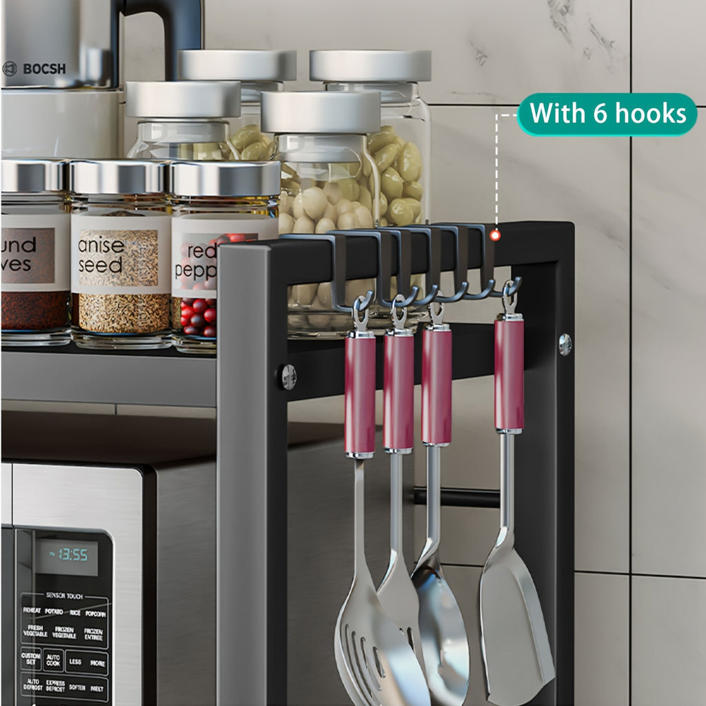 Organizador Extensível para Micro-ondas 3 Níveis em Metal (40-64 cm)