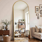 Espelho de Corpo Inteiro Arqueado com Altura Ajustável em Metal