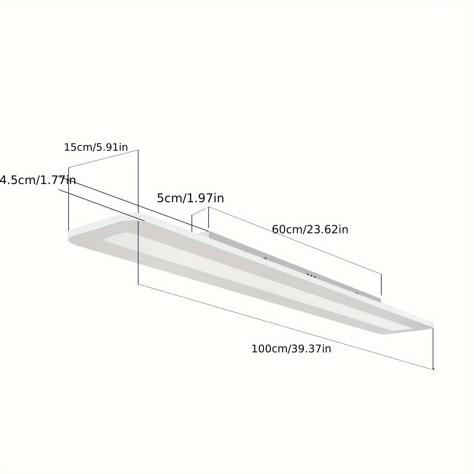 Candeeiro de Teto LED Regulável 60cm com Comando – Design Moderno Slim
