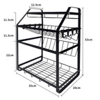 Organizador de Especiarias de Bancada 4 Níveis em Metal Preto