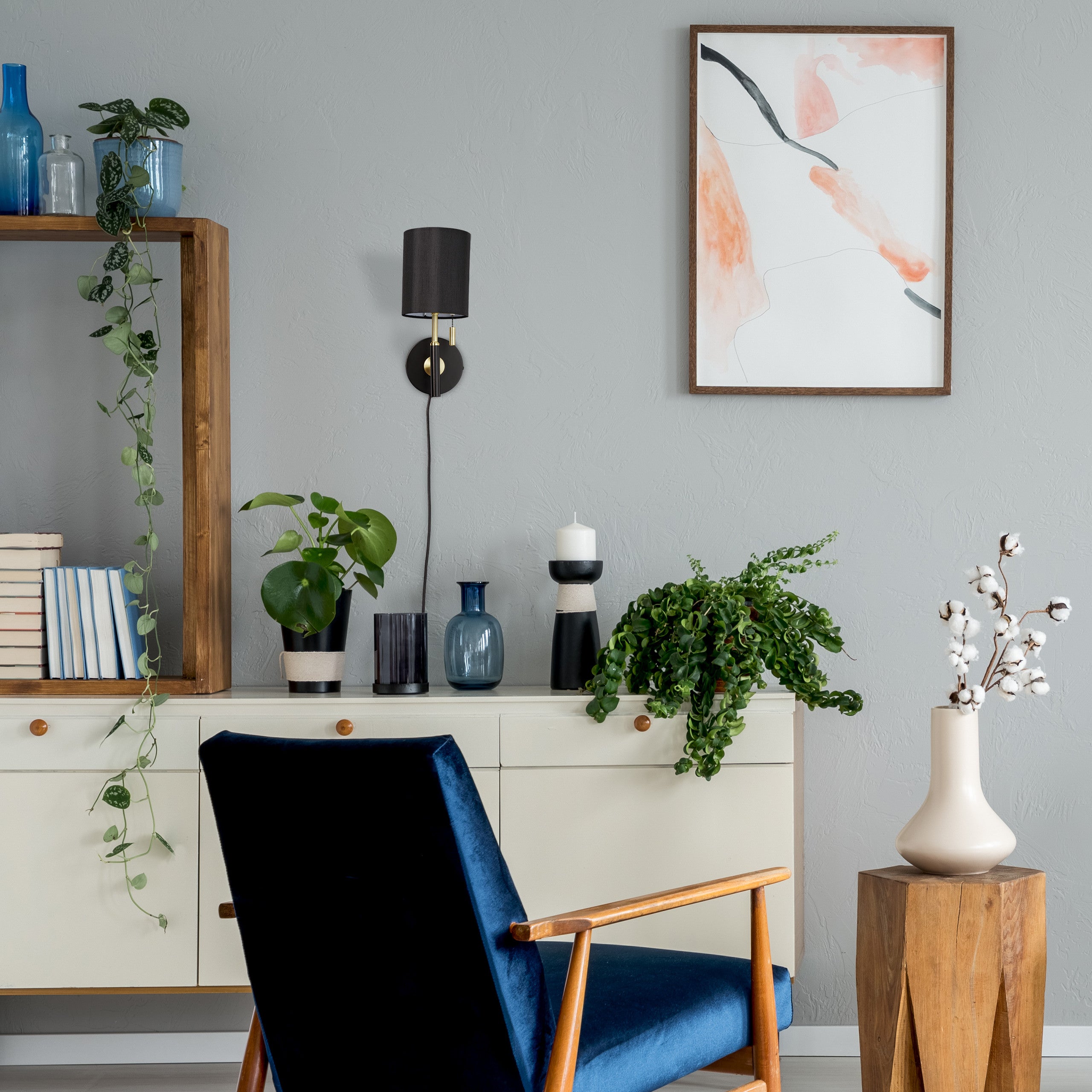 Arandela de Parede Preto e Dourado em Estilo Art Déco