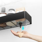 Conjunto Organizador Casa De Banho 2 Prateleiras de Duche Pretas – Alumínio Space, Sem Perfuração, Montagem na Parede