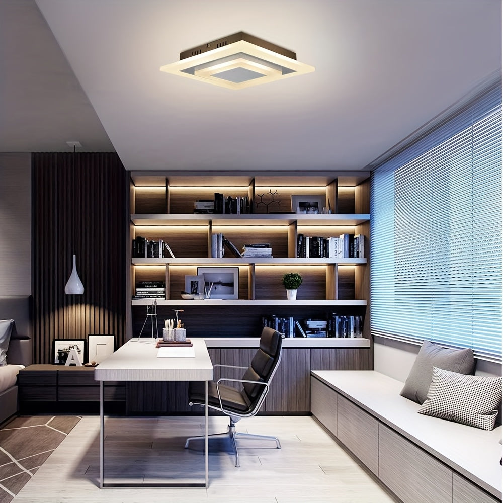 Candeeiro de Teto Quadrado Regulável 23W com Comando – 30cm